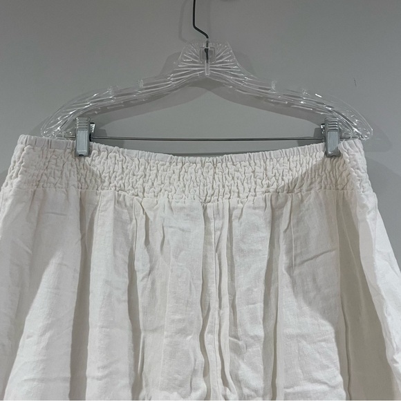 NWT Cato Plus Size White Wide Leg Linen Pants Pom Pom Hem, 22W/24W Swim/Beach - Picture 8 of 8